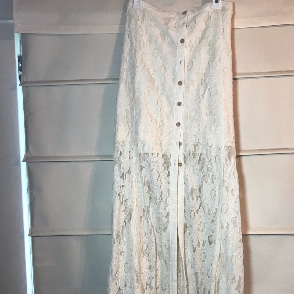 Long White Lacy Skirt